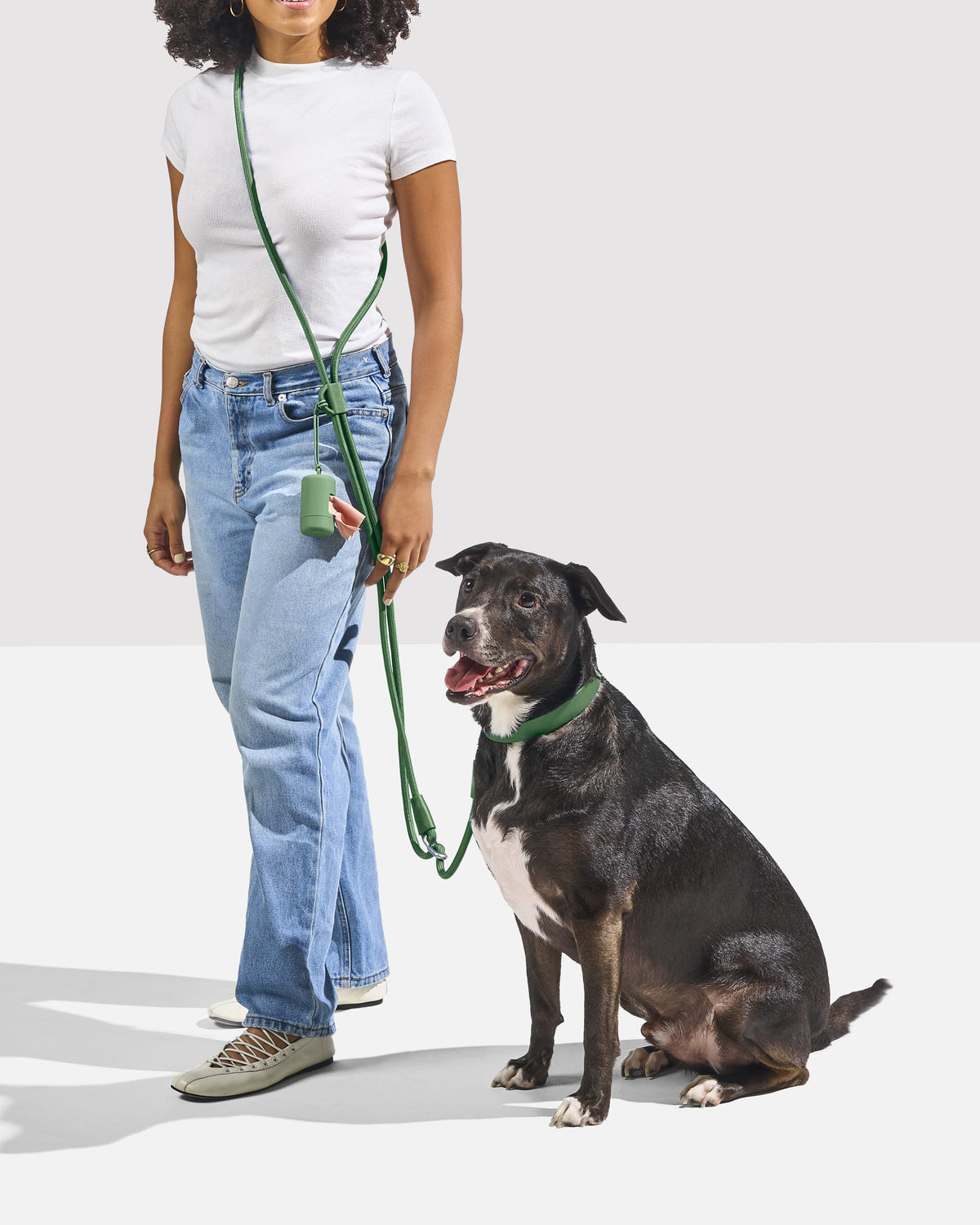 Waterproof Collar + Hands-Free Rope Leash Walk Kit